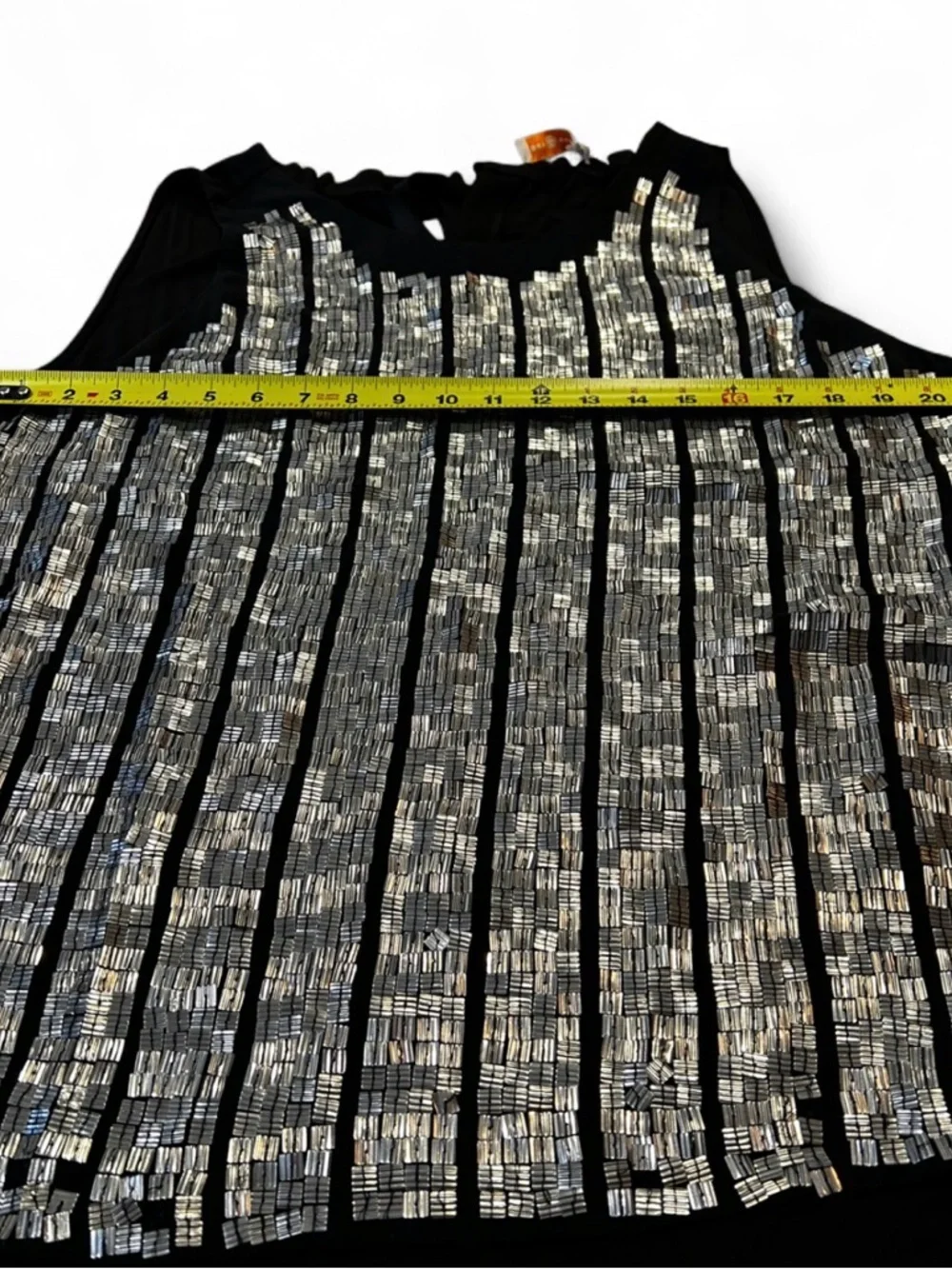 Tory Burch Black Sleeveless Sequin-Embellished Top
